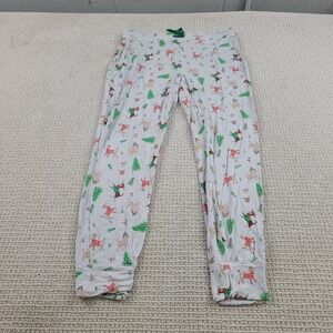 Tabitha Webb Pants Womens Medium Green‎ White Lounge Pajama Sleepwear